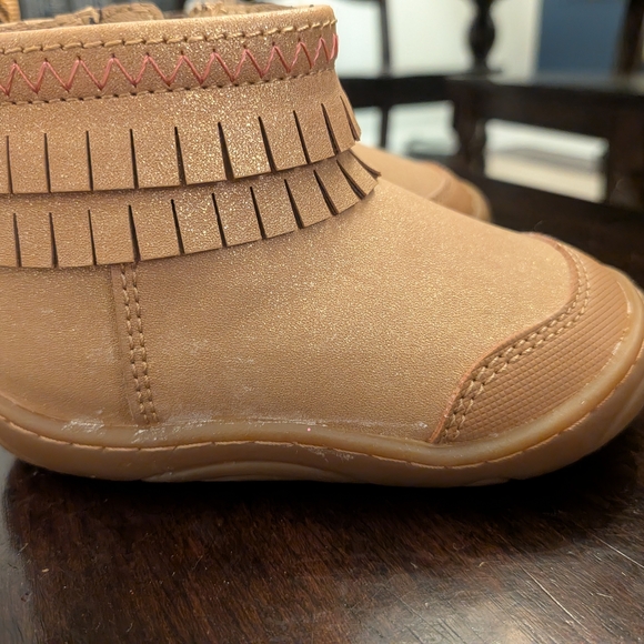 Stride Rite Tan Kids Fringe Boots - Picture 5 of 11